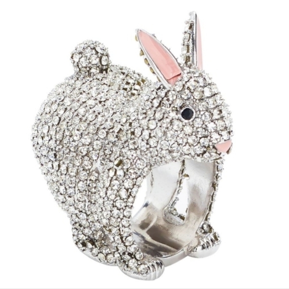 kate spade Jewelry - Kate Spade Rhinestone Pave Rabbit Cocktail Ring